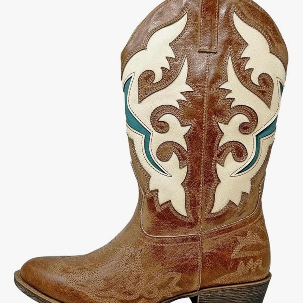 Matisse Brown and Cream Heeled Boots